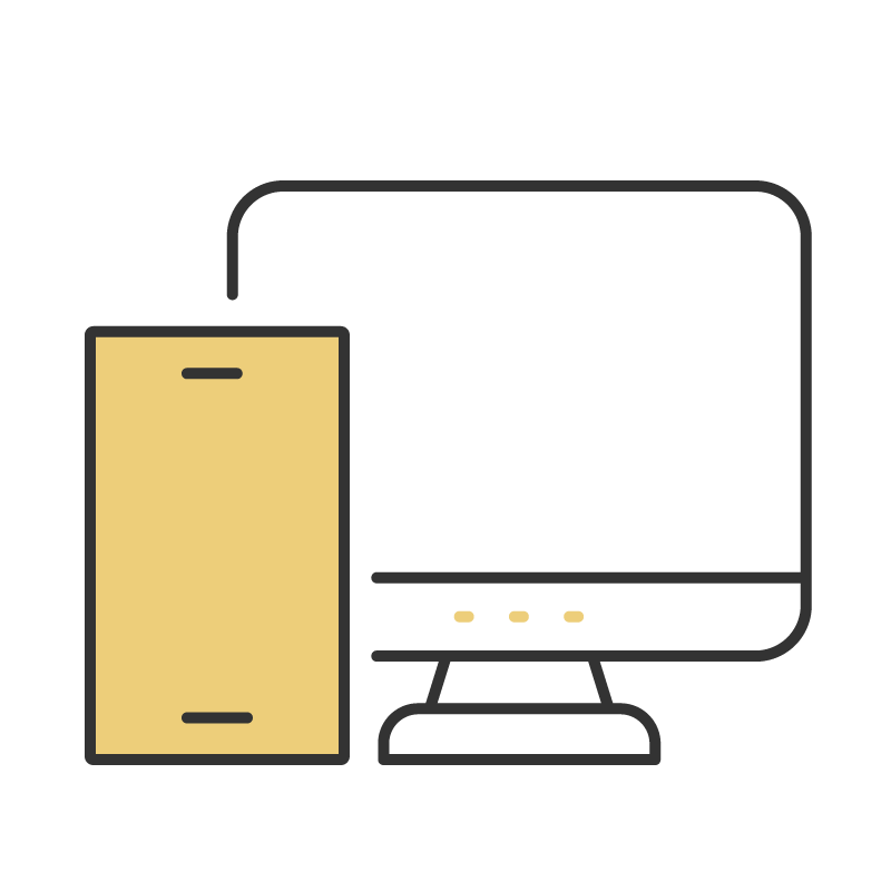 パソコンとスマホのイラスト